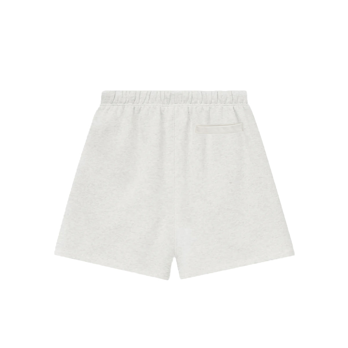 NoType Sweat Shorts in white marle, back view with welt pocket